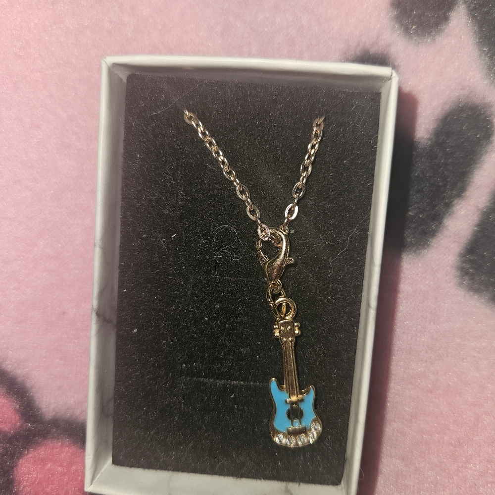 Gold Guitar Pendant Necklace
